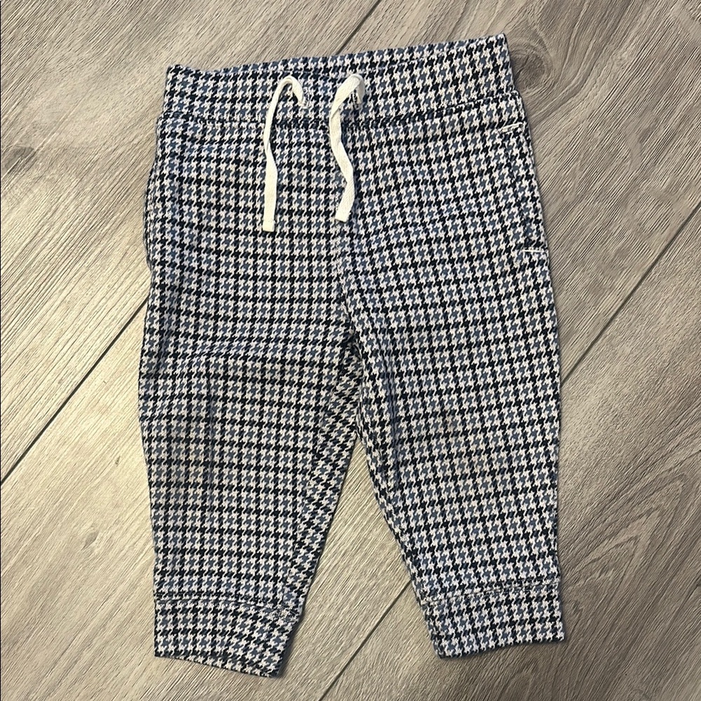 Janie and Jack Stylish Blue and White Houndstooth Kids Pants